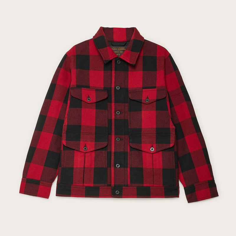 Wool journeyman jacket by Filson | Red/black buffalo (Red)