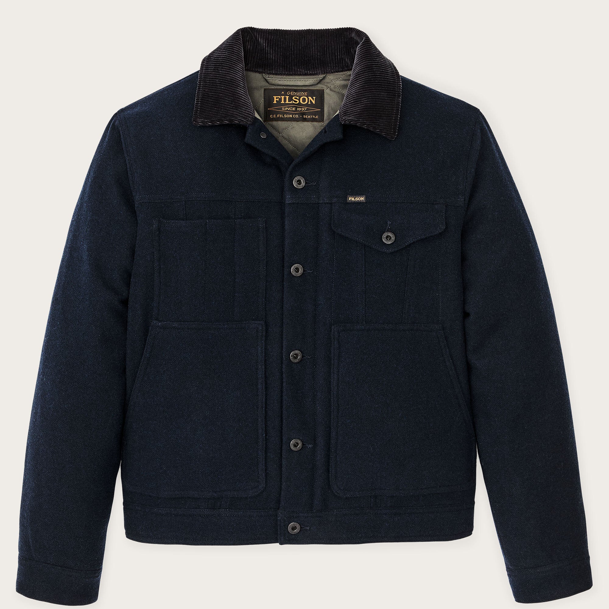 Spokane insulated short cruiser jacket by Filson | Navy