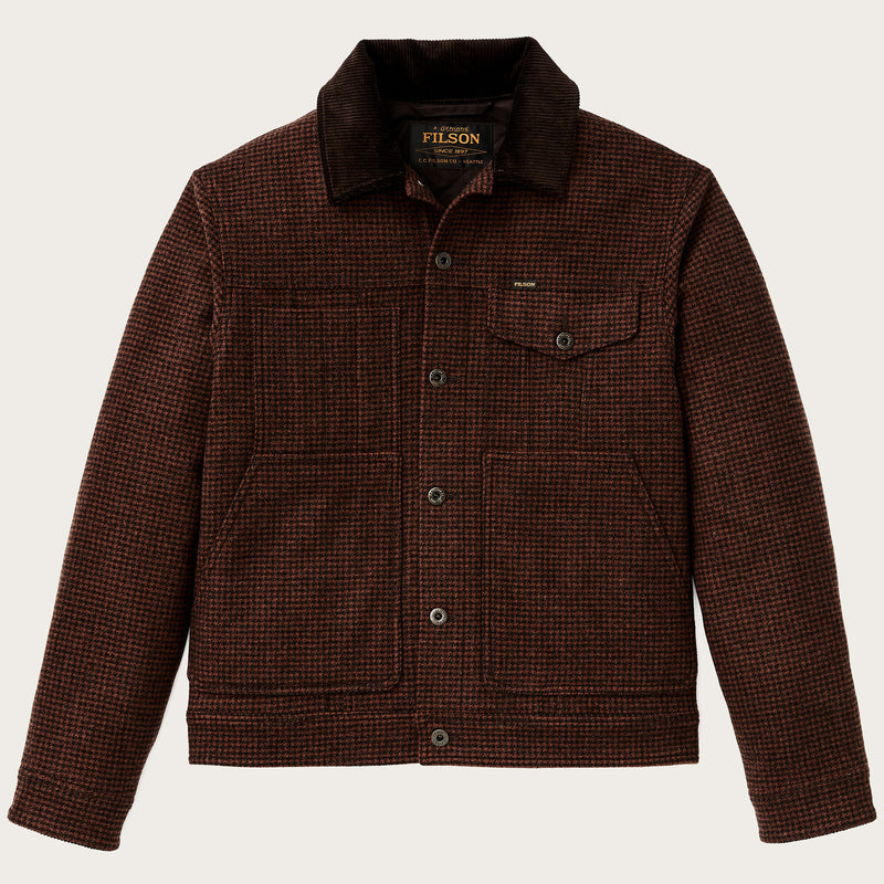 Spokane insulated short cruiser jacket by Filson | Merlot / black plaid (Brown)