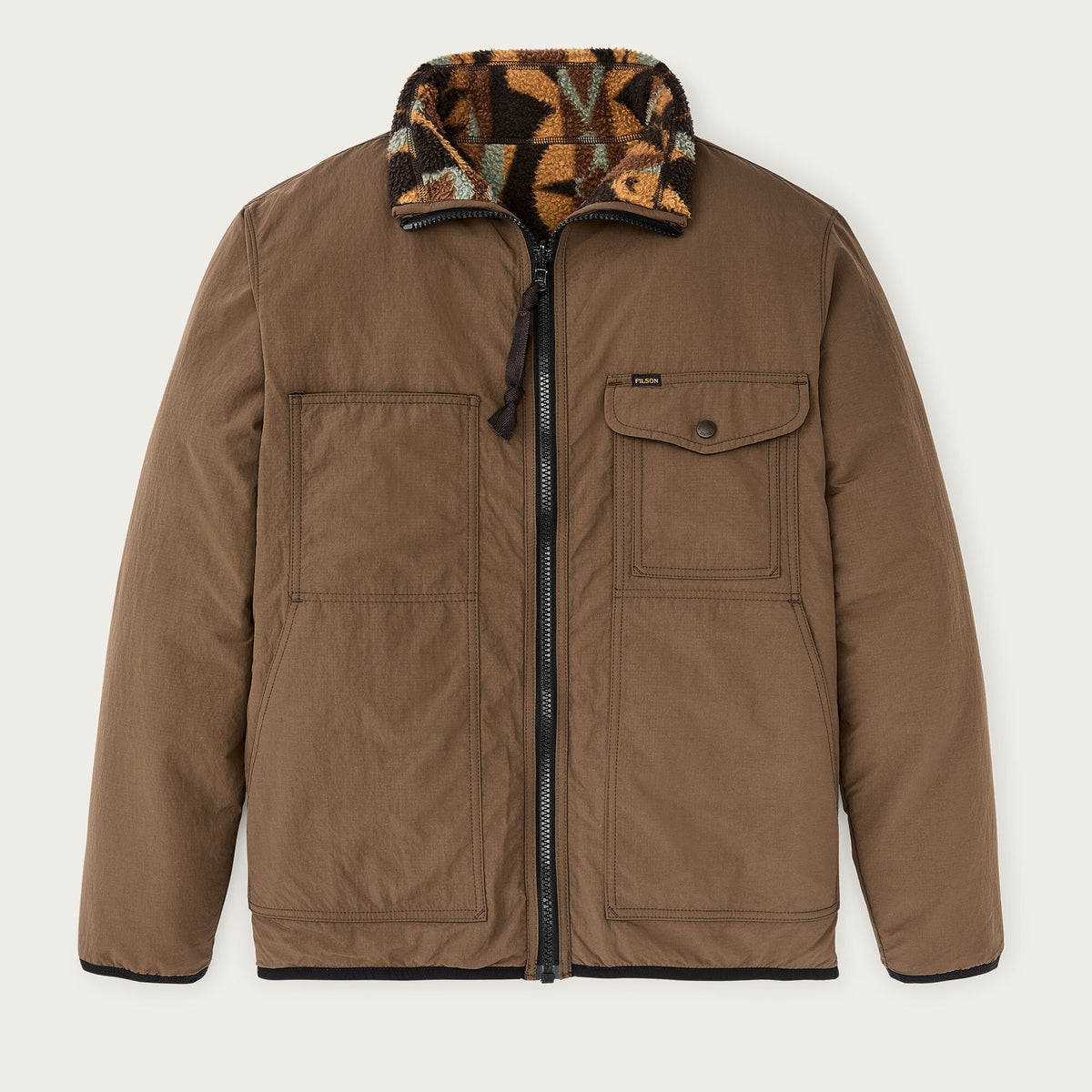 Reversible pile fleece jacket by Filson Brown night camp (Brown)