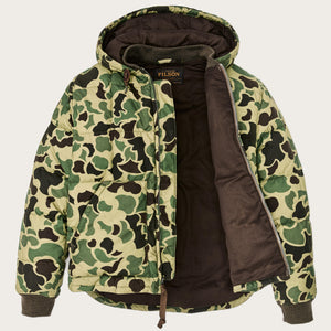 Waxed down jacket by Filson | Tundra shrub camo (Green)