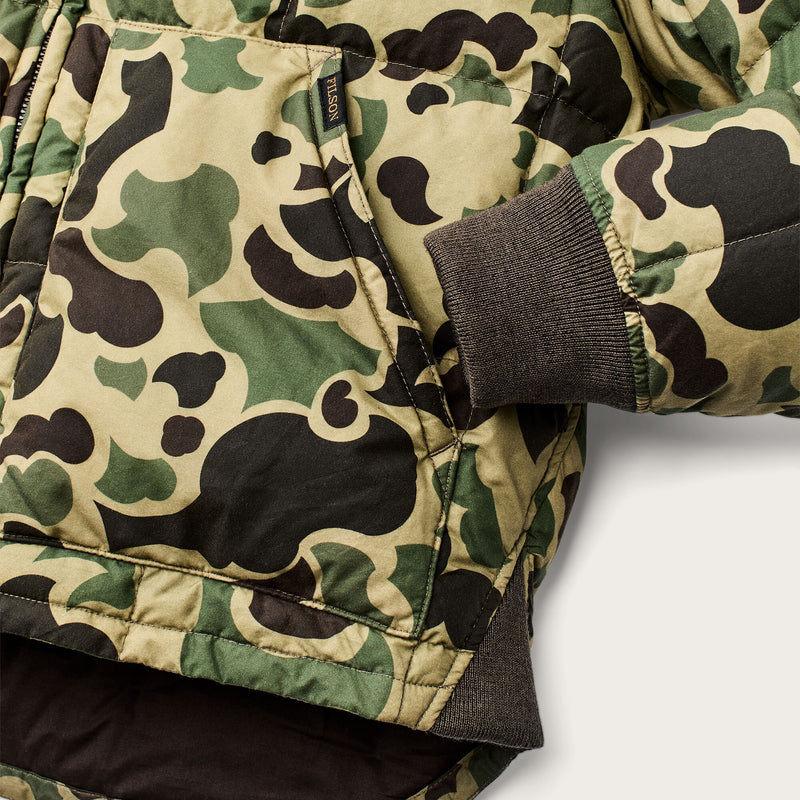 Waxed down jacket by Filson | Tundra shrub camo (Green)