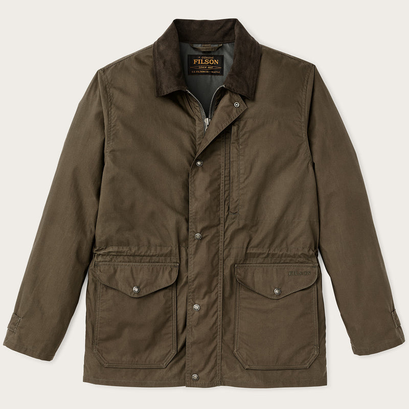 Dry wax mile marker coat by Filson | Burnt olive (Green)
