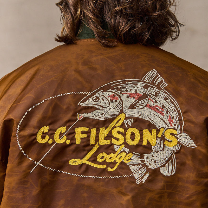 Embroidered montlake jacket by Filson | Whiskey (Brown)