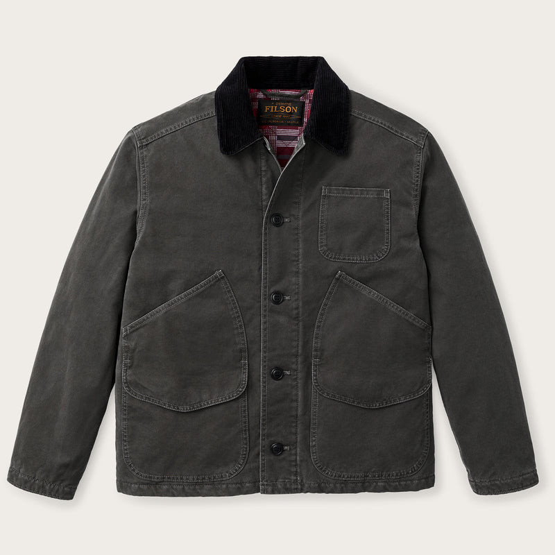 Insulated canvas outfitter jacket by Filson | Peat (Gray)