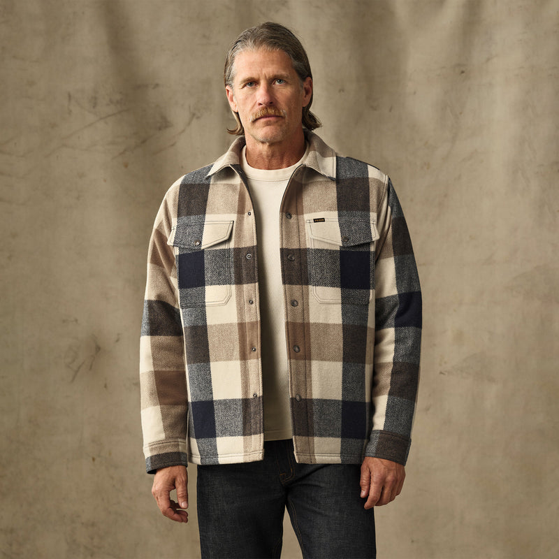 Insulated jac-shirt by Filson | Cream / navy plaid (Multicolor)
