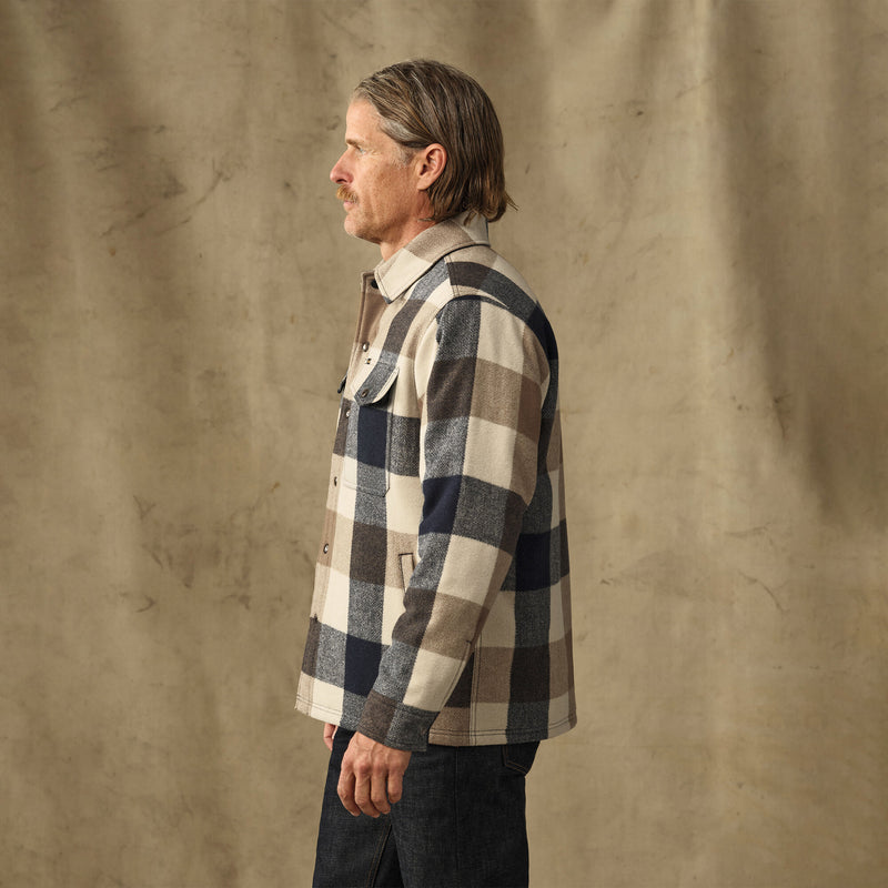 Insulated jac-shirt by Filson | Cream / navy plaid (Multicolor)