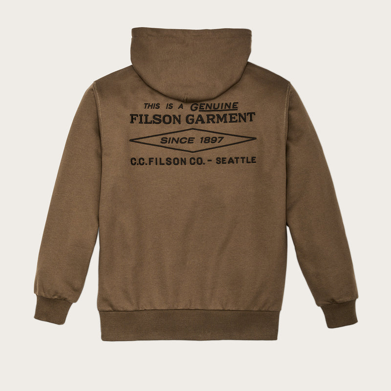 Prospector embroidered hoodie by Filson | Dark tan diamond (Brown)