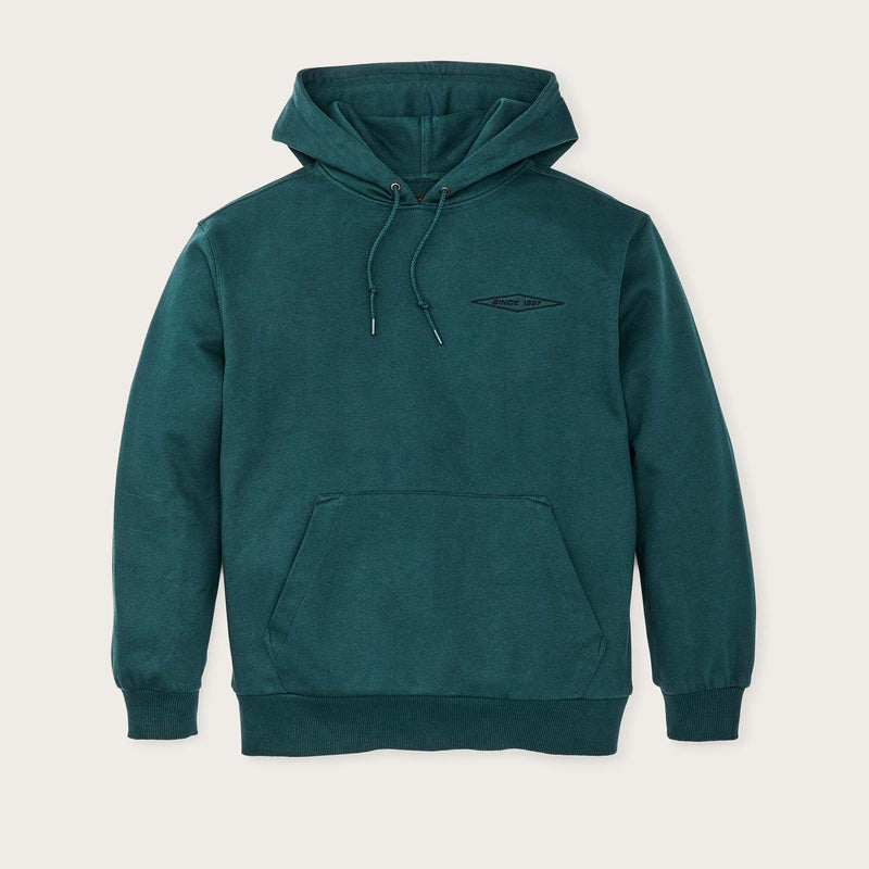 Prospector embroidered hoodie by Filson | Ponderosa pine diamo (Green)