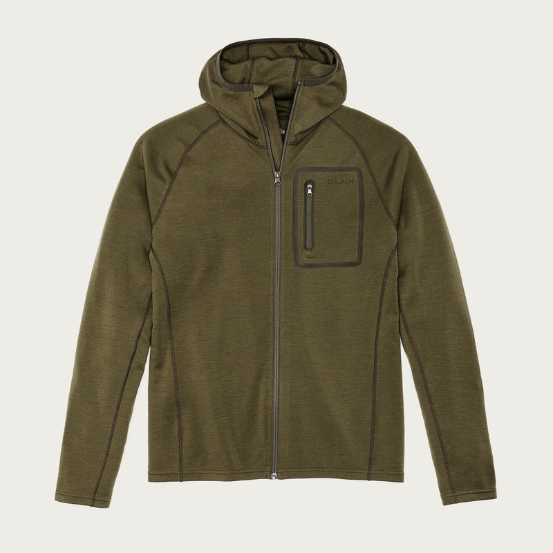 400g merino wool hoodie by Filson | Dark olive (Green)