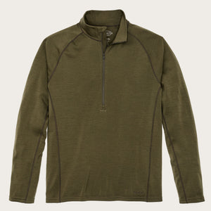 Pull-over avec col camionneur en laine mérinos 400 g par Filson | Dark olive (Green)