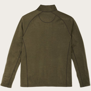 Pull-over avec col camionneur en laine mérinos 400 g par Filson | Dark olive (Green)