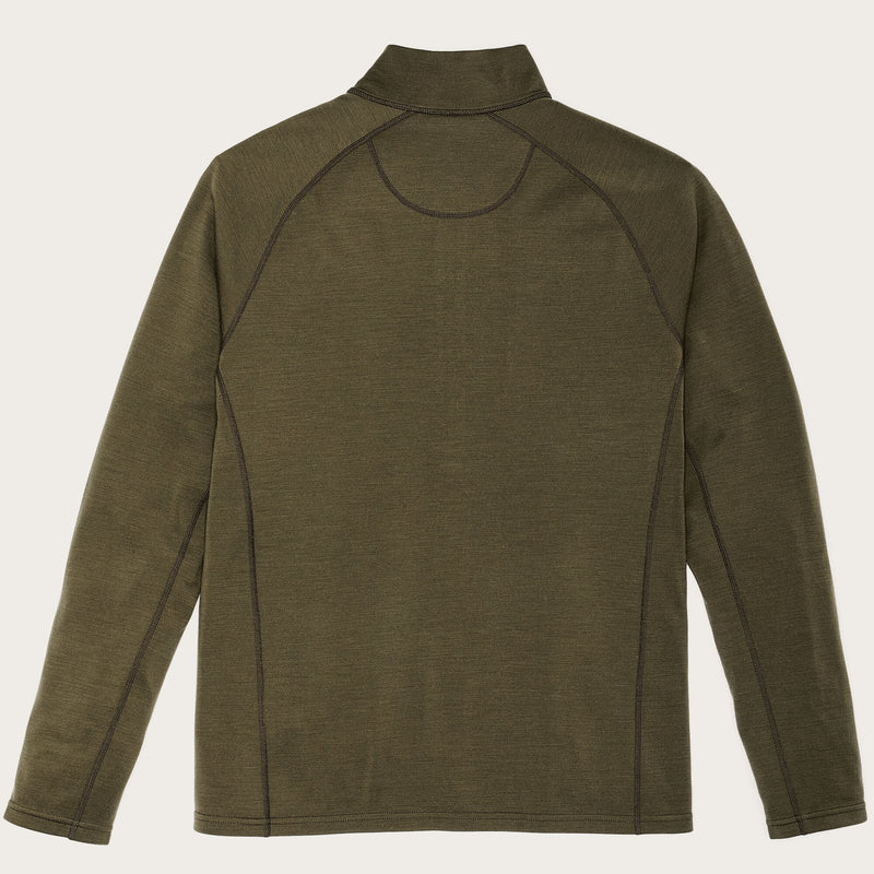 Pull-over avec col camionneur en laine mérinos 400 g par Filson | Dark olive (Green)