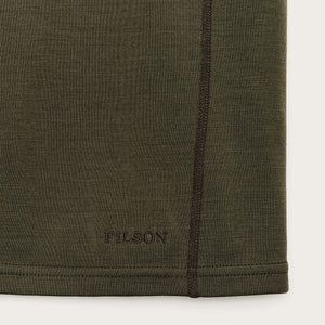 Pull-over avec col camionneur en laine mérinos 400 g par Filson | Dark olive (Green)