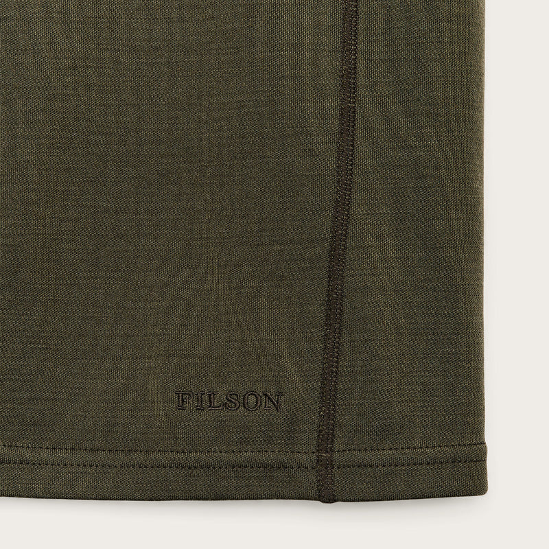 Pull-over avec col camionneur en laine mérinos 400 g par Filson | Dark olive (Green)