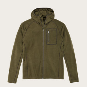 Sweat à capuche en laine mérinos 400 g par Filson | Dark olive (Green)