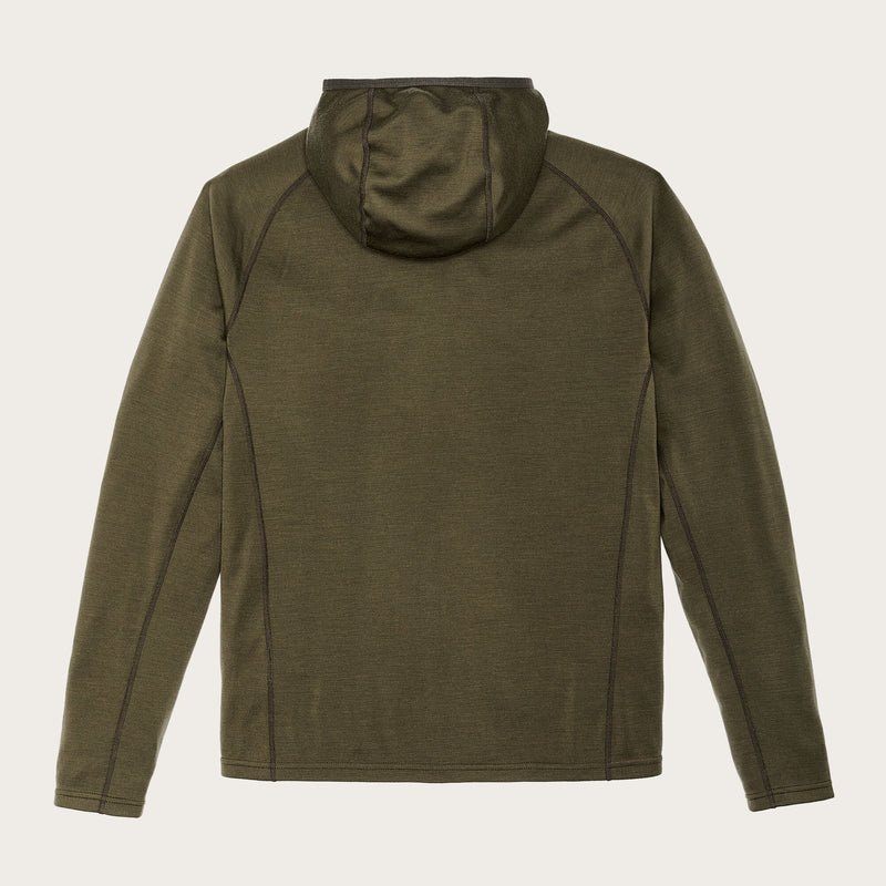 Sweat à capuche en laine mérinos 400 g par Filson | Dark olive (Green)