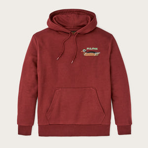 Sweat à capuche brodé prospector by Filson | Fired brick / ducks (Red)