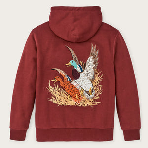 Sweat à capuche brodé prospector by Filson | Fired brick / ducks (Red)
