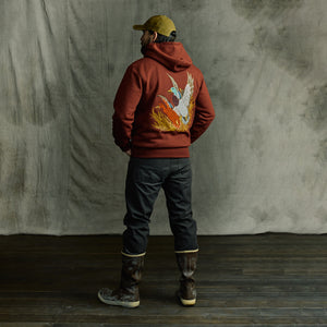 Sweat à capuche brodé prospector by Filson | Fired brick / ducks (Red)
