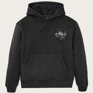 Trout graphic hoodie by Filson | Faded black (Black)