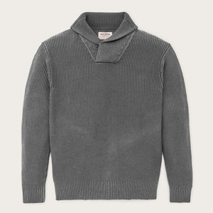 Vintage cotton shawl neck sweater by Filson | Charcoal (Gray)