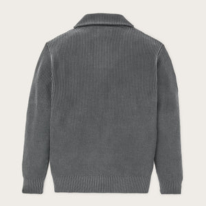 Vintage cotton shawl neck sweater by Filson | Charcoal (Gray)
