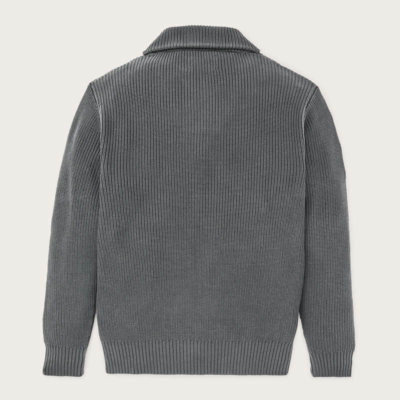 Vintage cotton shawl neck sweater by Filson | Charcoal (Gray)