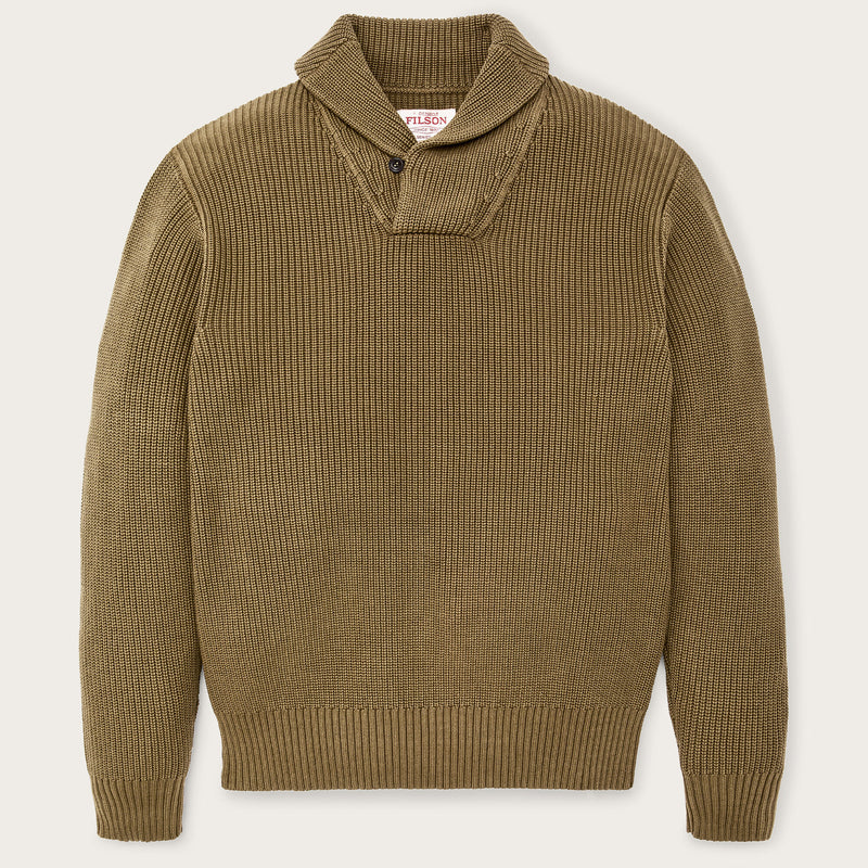 Vintage cotton shawl neck sweater by Filson | Cork (Beige)
