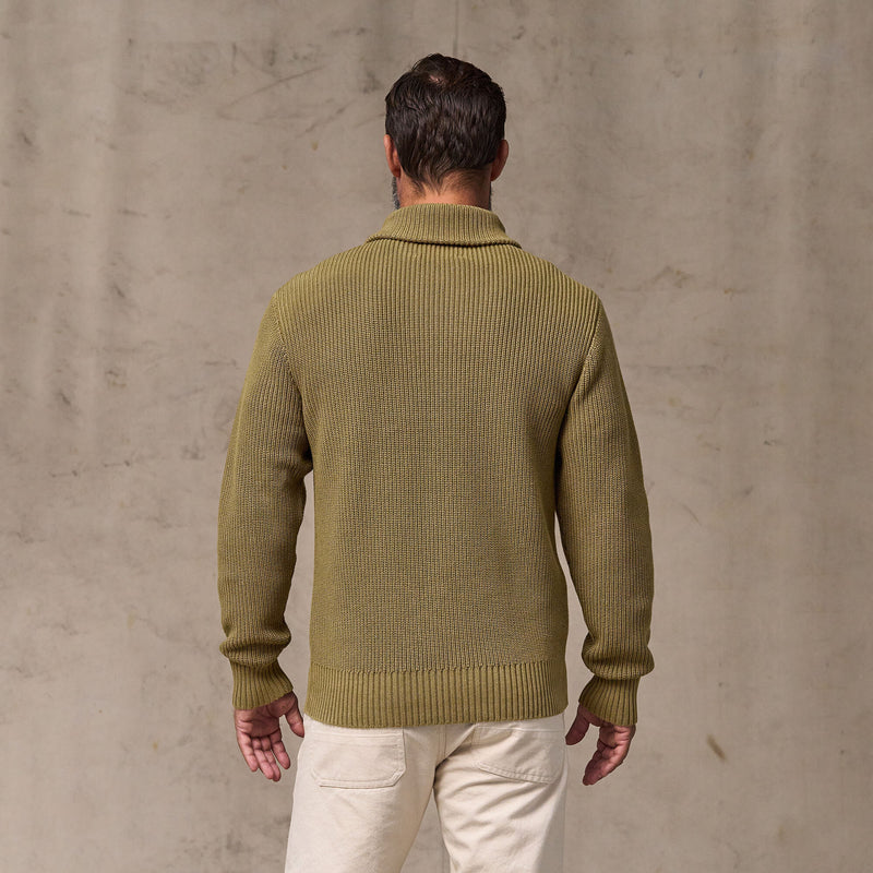 Vintage cotton shawl neck sweater by Filson | Cork (Beige)
