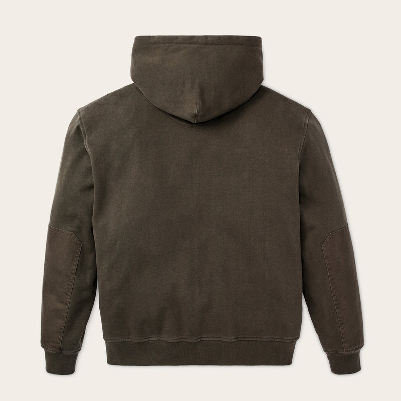 Field knit reinforced full-zip hoodie by Filson | Black olive (Brown)
