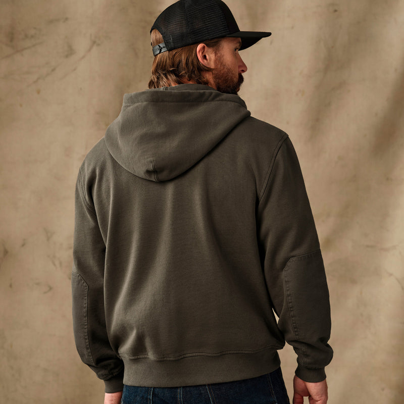 Field knit reinforced full-zip hoodie by Filson | Black olive (Brown)