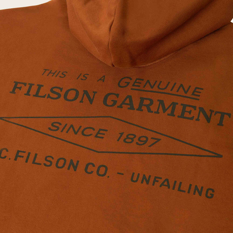 Outrider diamond full zip hood by Filson | Whiskey (Orange)