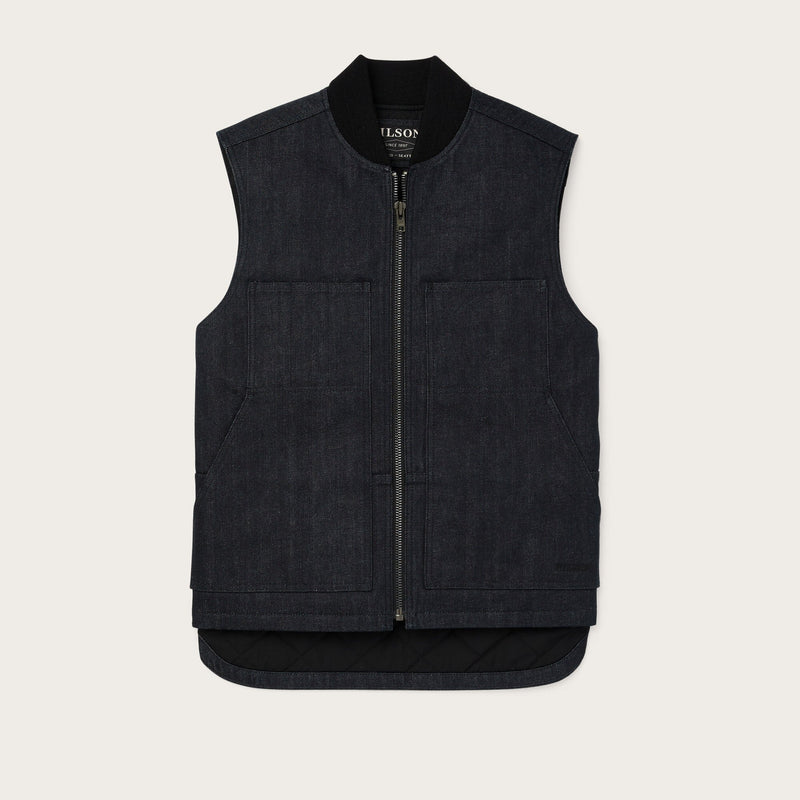 Denim insulated work vest by Filson | Raw indigo (Blue)