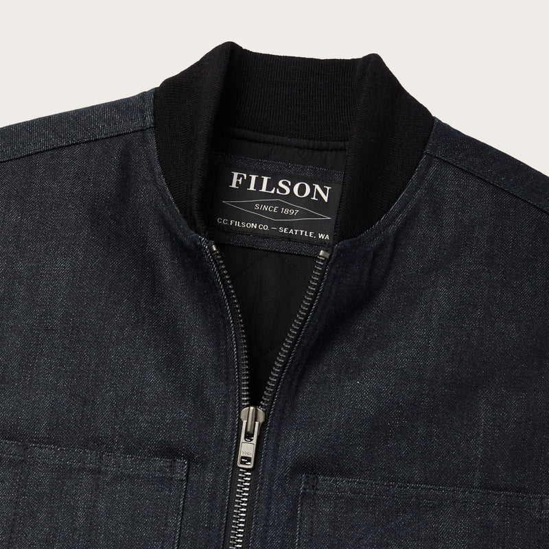 Denim insulated work vest by Filson | Raw indigo (Blue)