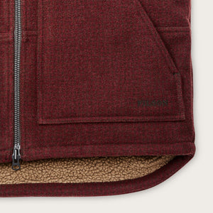 Lined mackinaw wool work vest by Filson | Dark red / black hou (Red)