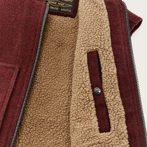 Lined mackinaw wool work vest by Filson | Dark red / black hou (Red)