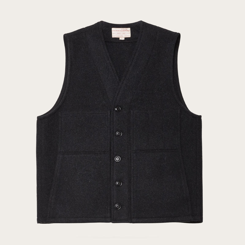 Gilet en laine mackinaw par Filson | Charcoal (Black)