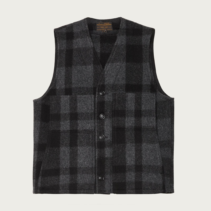 Mackinaw wool vest by Filson | Charcoal/black herit (Gray)