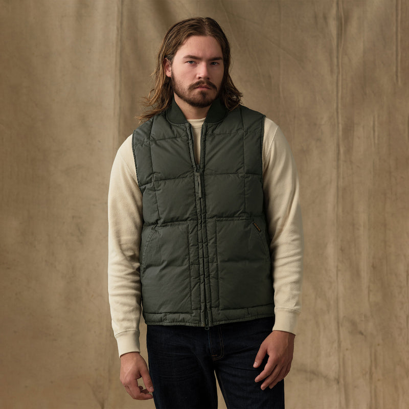 Heritage cotton down vest by Filson | Beluga (Green)