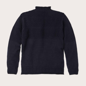 Wool roll neck fisherman's sweater by Filson | Navy (Blue)