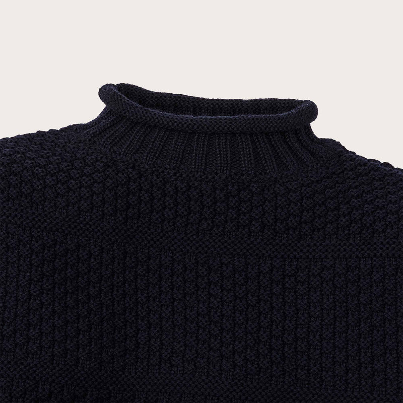 Wool roll neck fisherman's sweater by Filson | Navy (Blue)