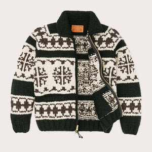 Handmade full-zip sweater by Filson | Forest / nordic (Black)