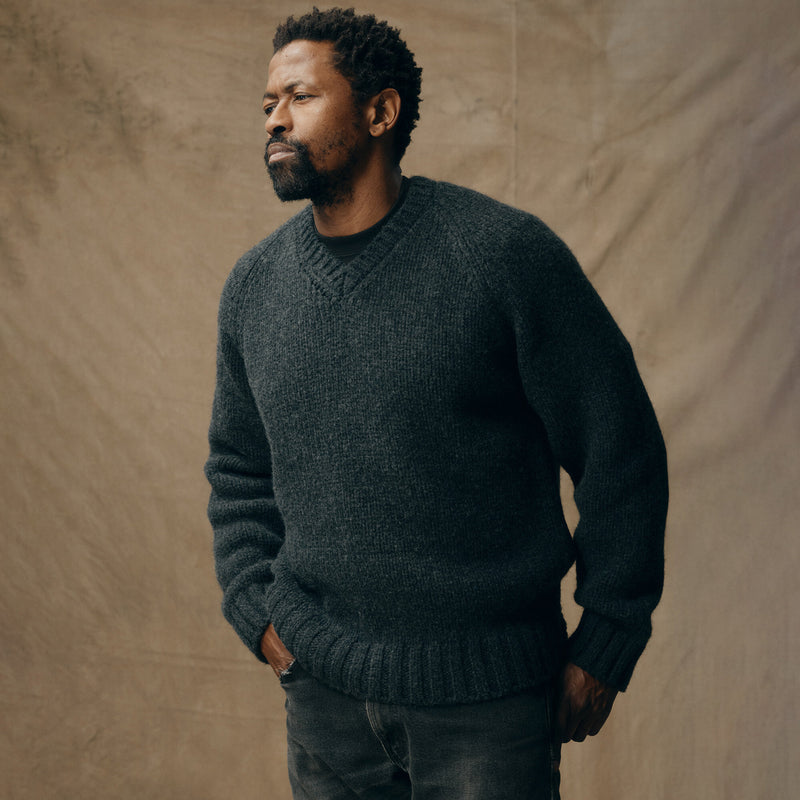 3-gauge alpaca blend sweater by Filson | Black heather (Gray)