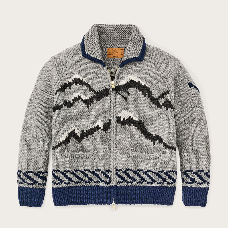 Handmade full-zip sweater par Filson | Heather gray / fishing boat (Gray)