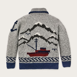 Handmade full-zip sweater par Filson | Heather gray / fishing boat (Gray)