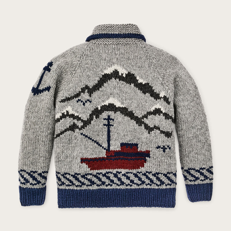 Handmade full-zip sweater par Filson | Heather gray / fishing boat (Gray)