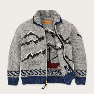 Handmade full-zip sweater par Filson | Heather gray / fishing boat (Gray)