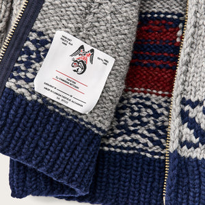 Handmade full-zip sweater par Filson | Heather gray / fishing boat (Gray)