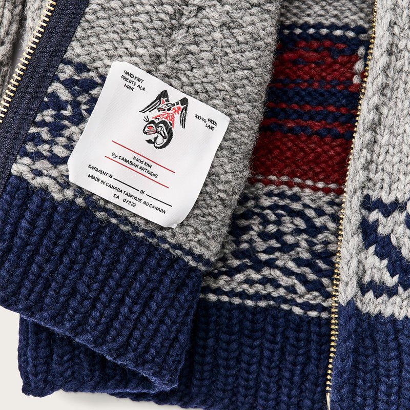 Handmade full-zip sweater par Filson | Heather gray / fishing boat (Gray)